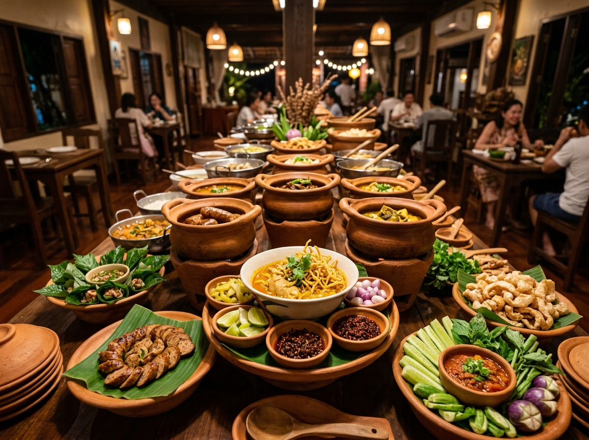 Traditional Northern Thai Buffet Layout